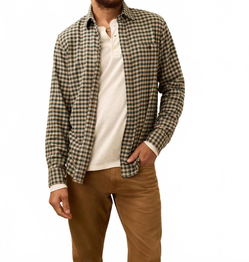 NEW FAHERTY super brushed flannel shirt in pinewood gingham